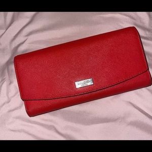 Kate Spade Red Trifold Wallet